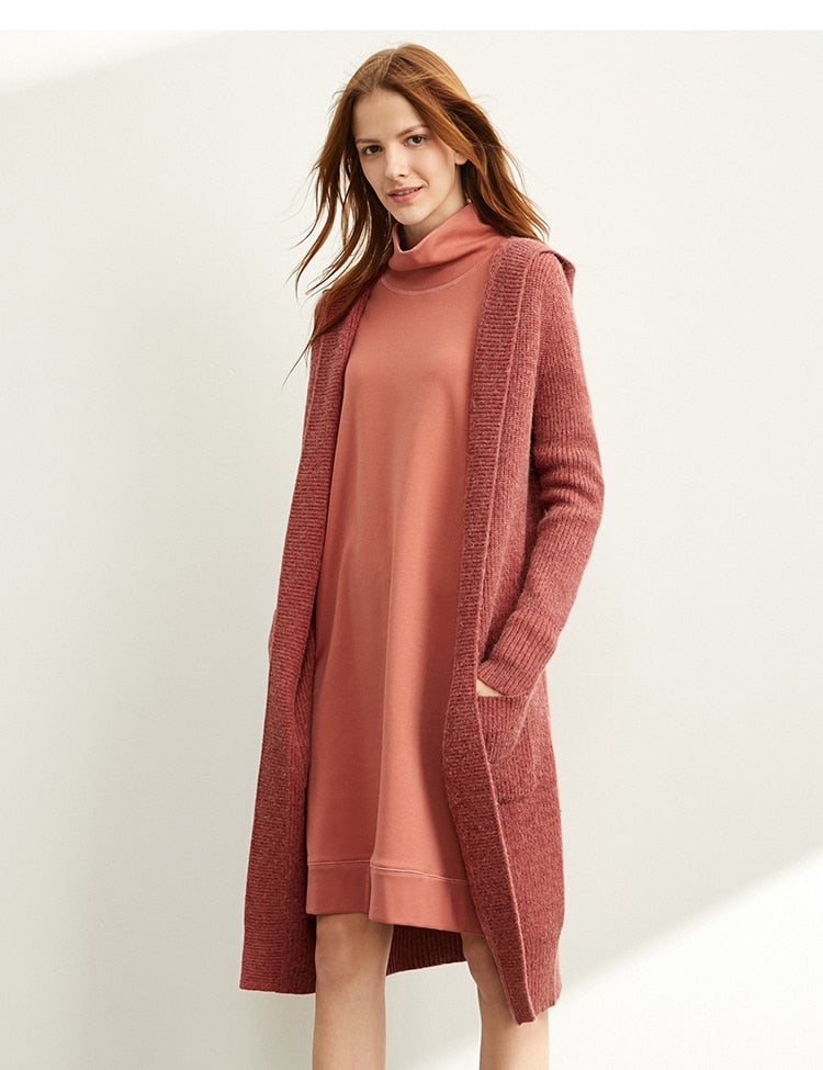 Women Fashion New Loose Hat Long Knitted Cardigan