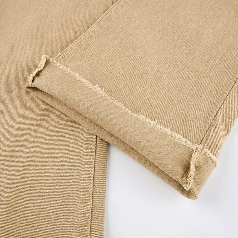 KittenAlarm - Women's jeans woman high waist Flared Jeans Khaki Black Brown Pants Women's pants for women clothing trouser Jean women trousers