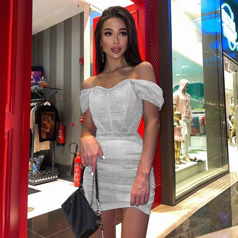 Off-the-Shoulder Corset Mini Dress