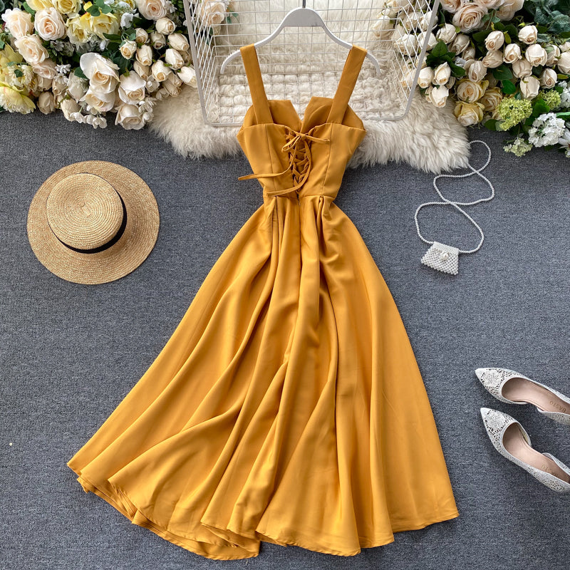 Amatista Boutique Yellow Sleeveless Cocktail Dress Evening Wear Edit