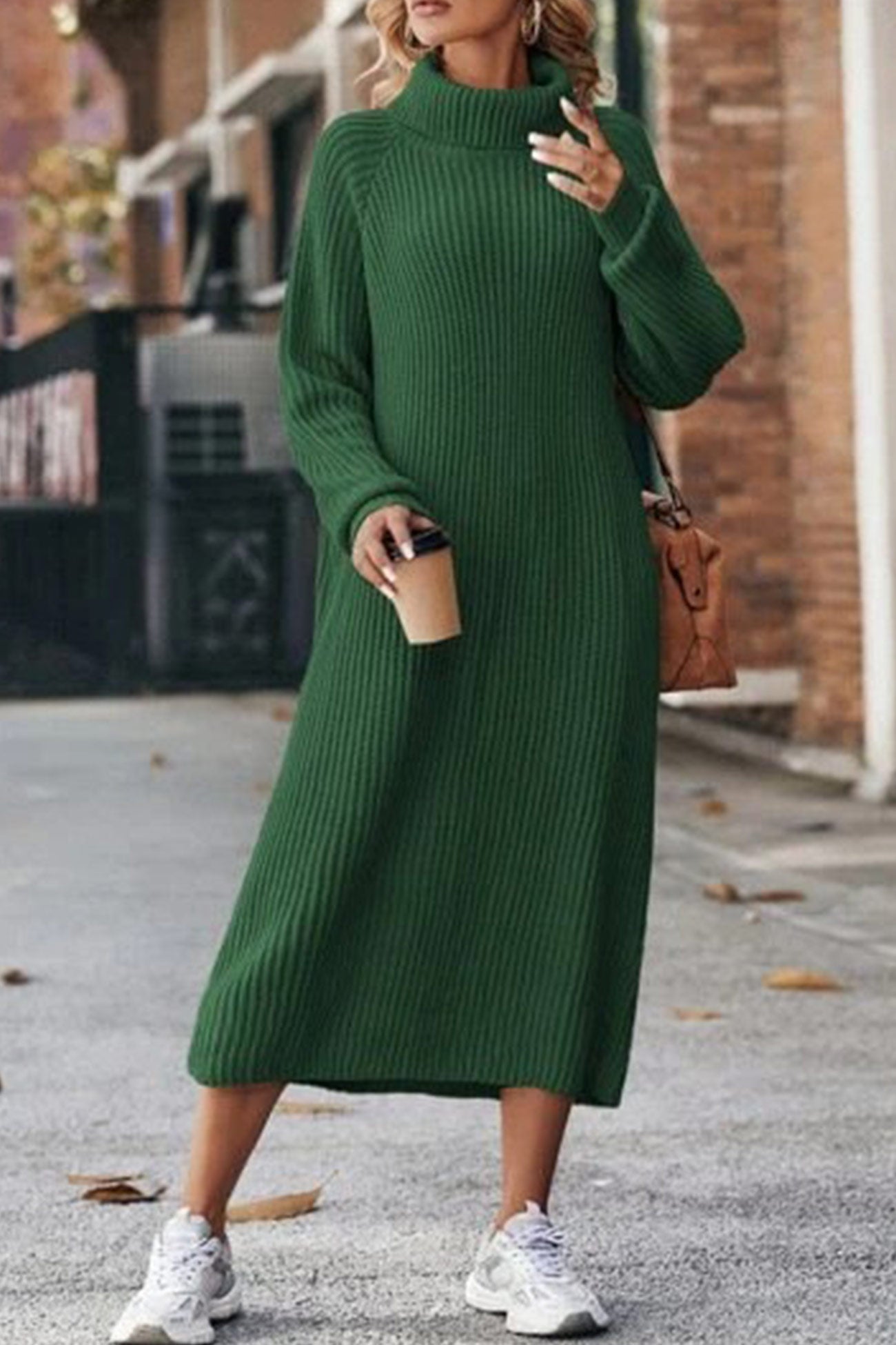 Eva High Neck Rib Vintage Inspired Dress for Seasonal Wardrobe Essential