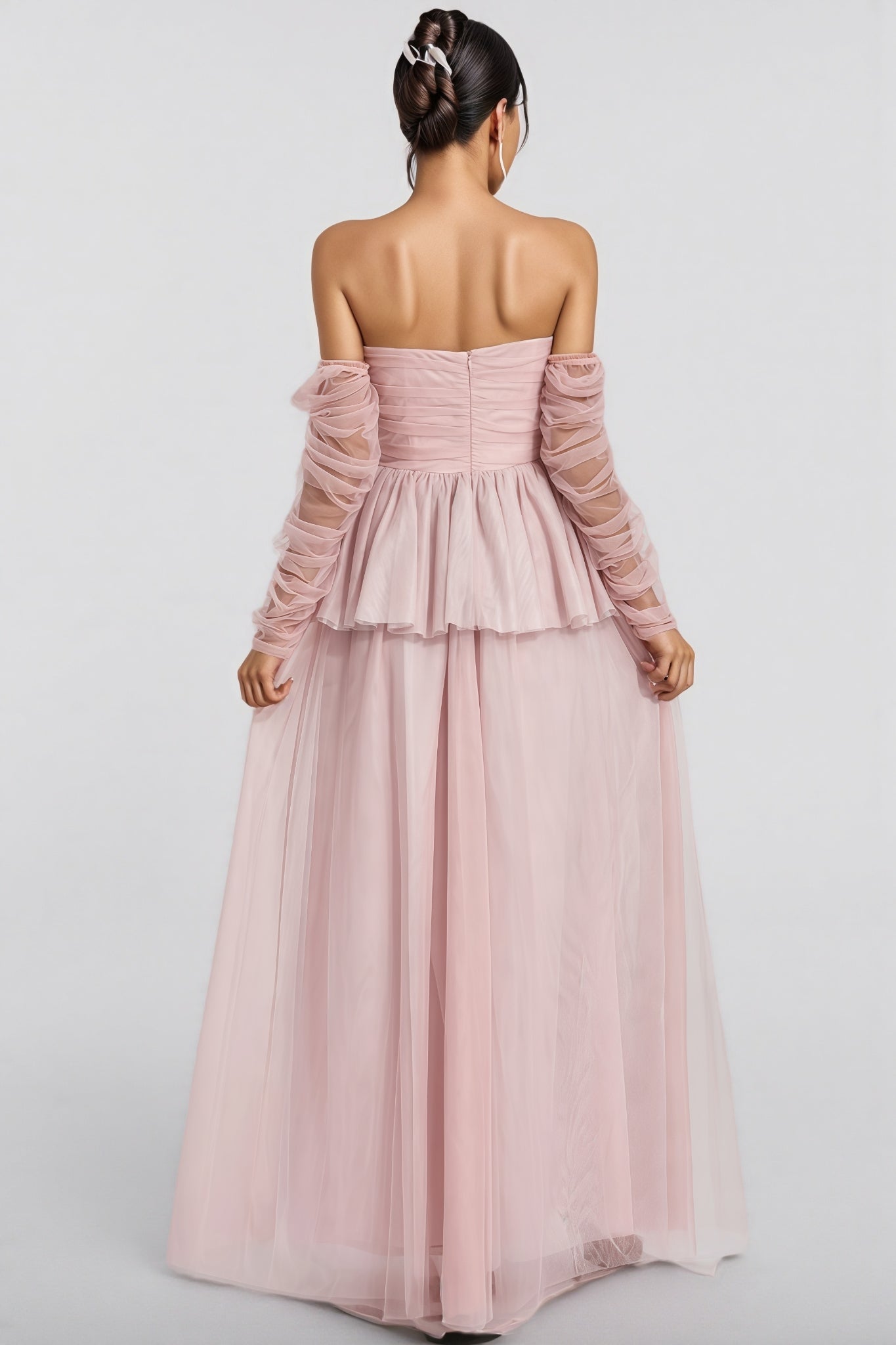 Xedand Pink Mesh Off Shoulder Maxi Dress - View 6