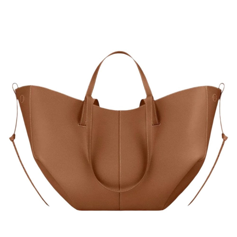 Winged Slouch Faux Leather Tote Bag