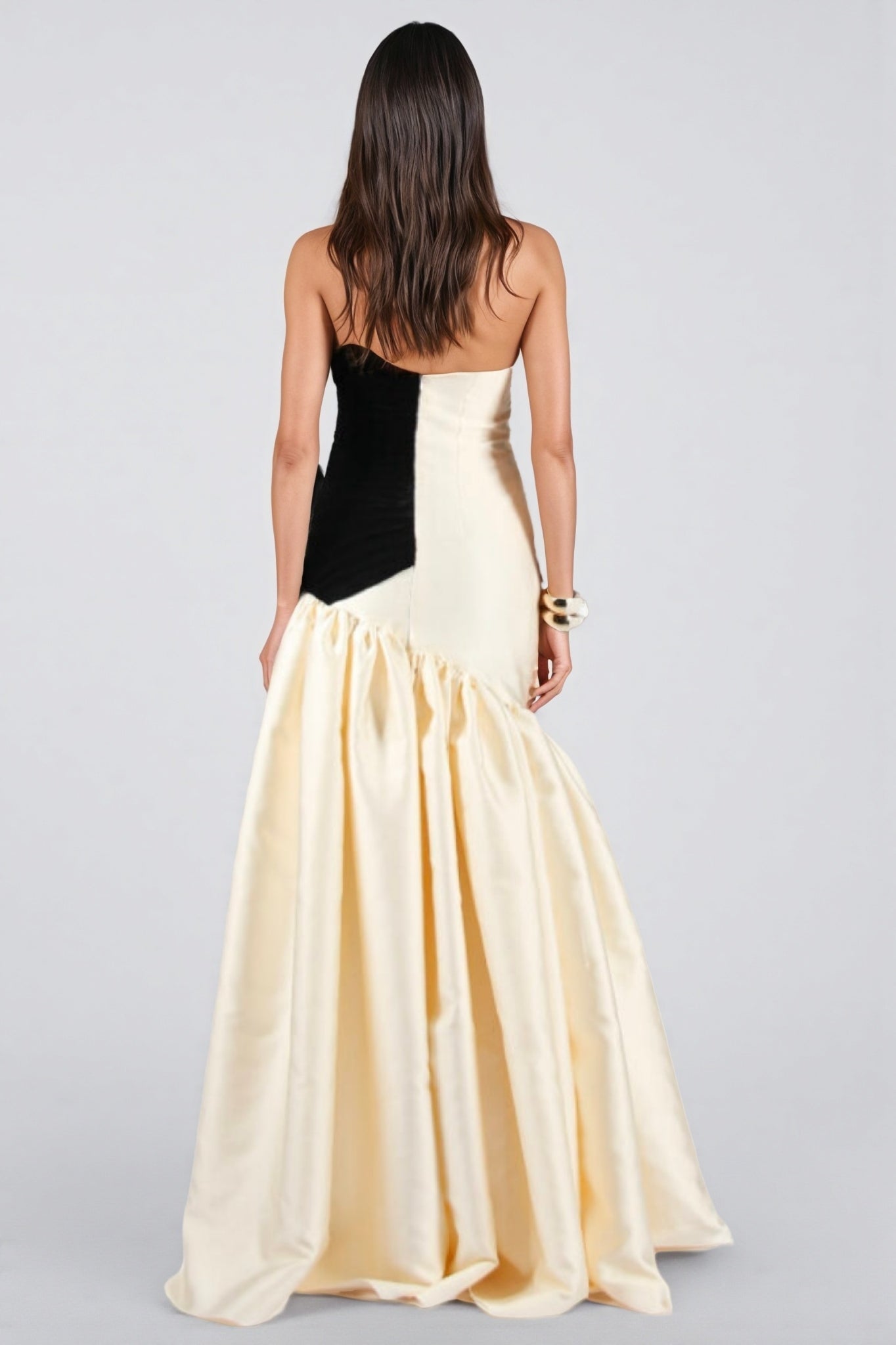Branda Fishtail Satin Maxi Dress - View 7
