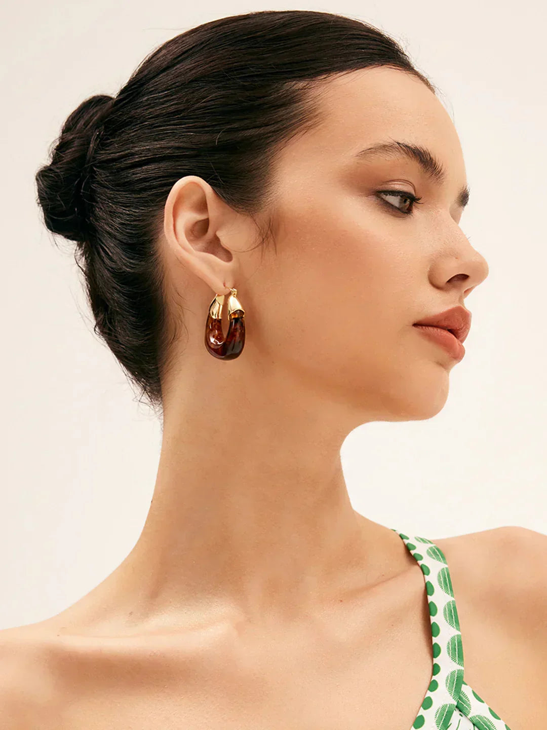 Chunky Resin Square Hoop Earrings