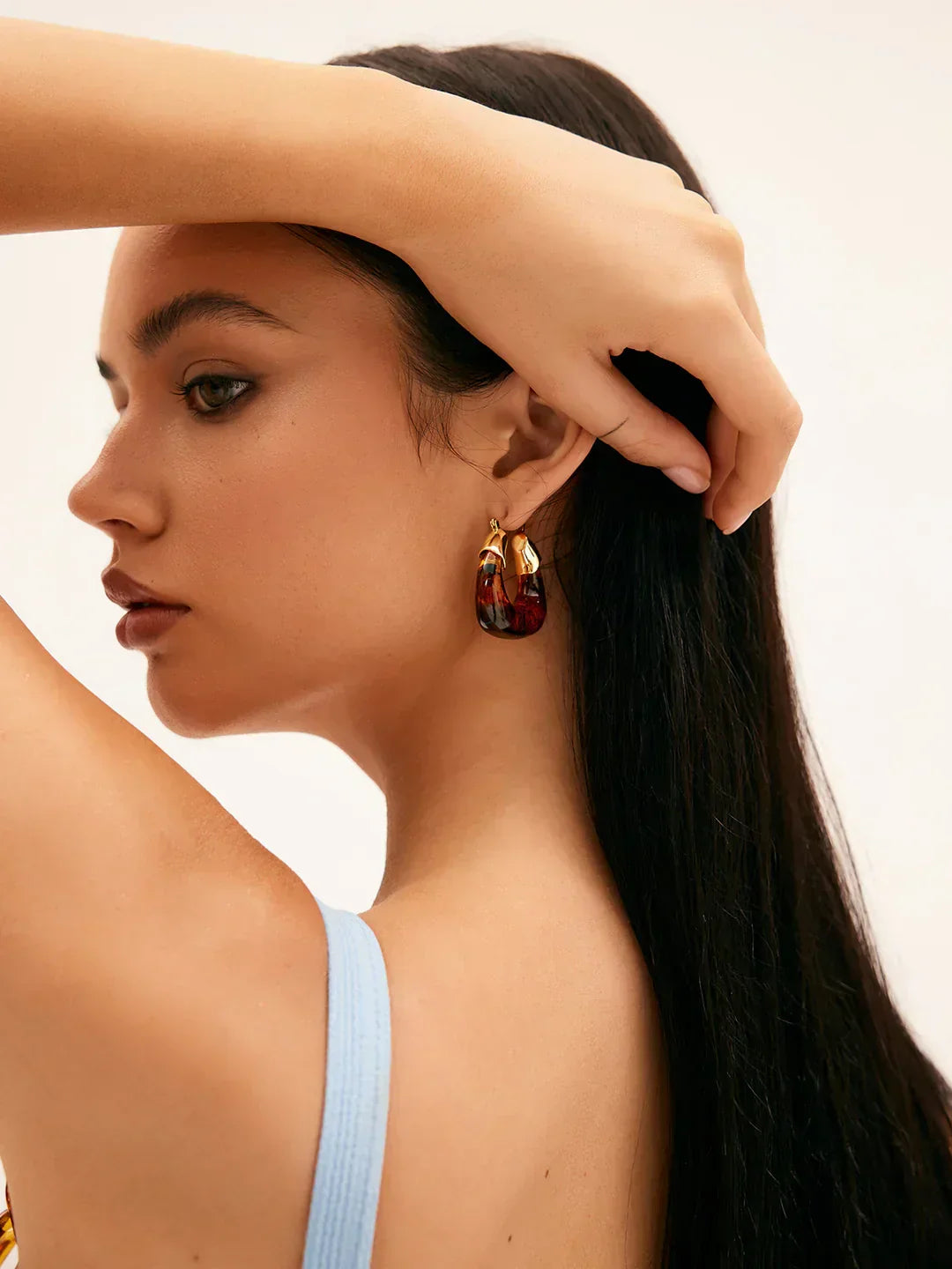 Chunky Resin Square Hoop Earrings