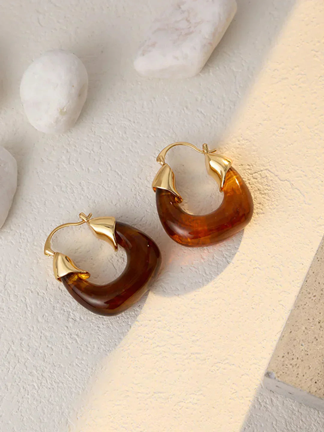 Chunky Resin Square Hoop Earrings
