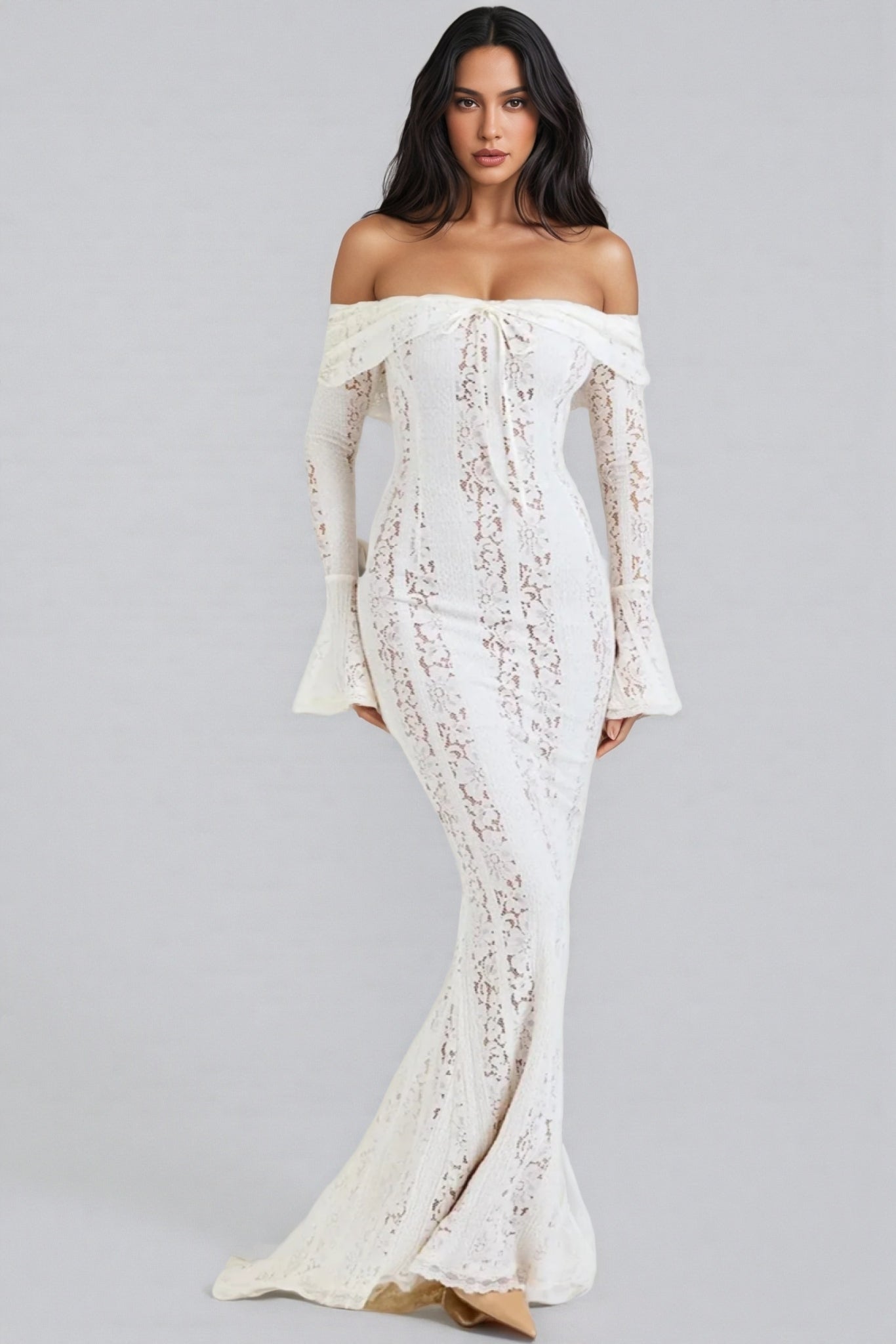 Sean Lace Trailing Maxi Dress - View 4