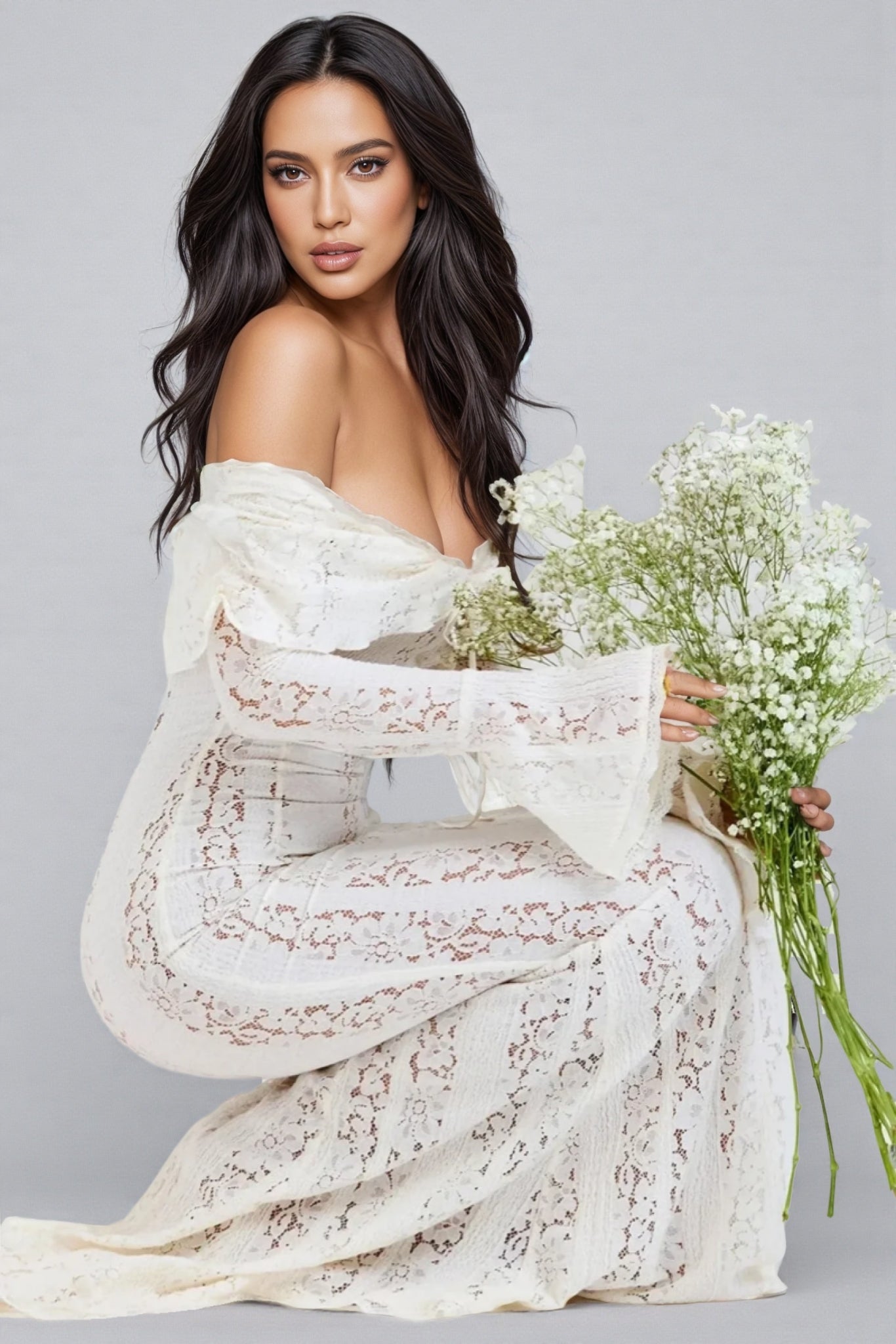 Sean Lace Trailing Maxi Dress - View 3
