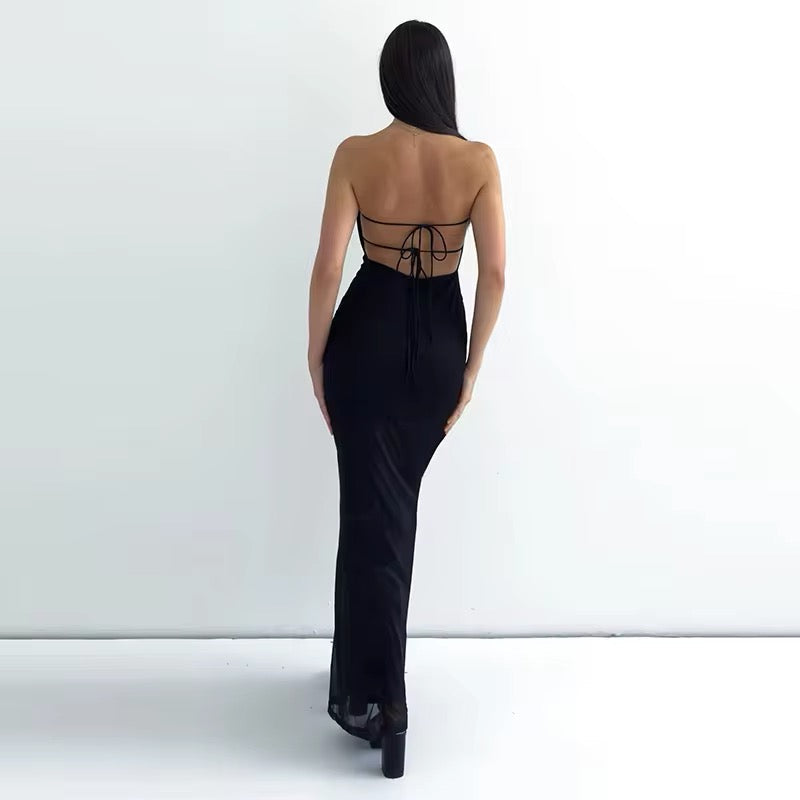 Strapless Floral Print Bodycon Maxi Dress 10