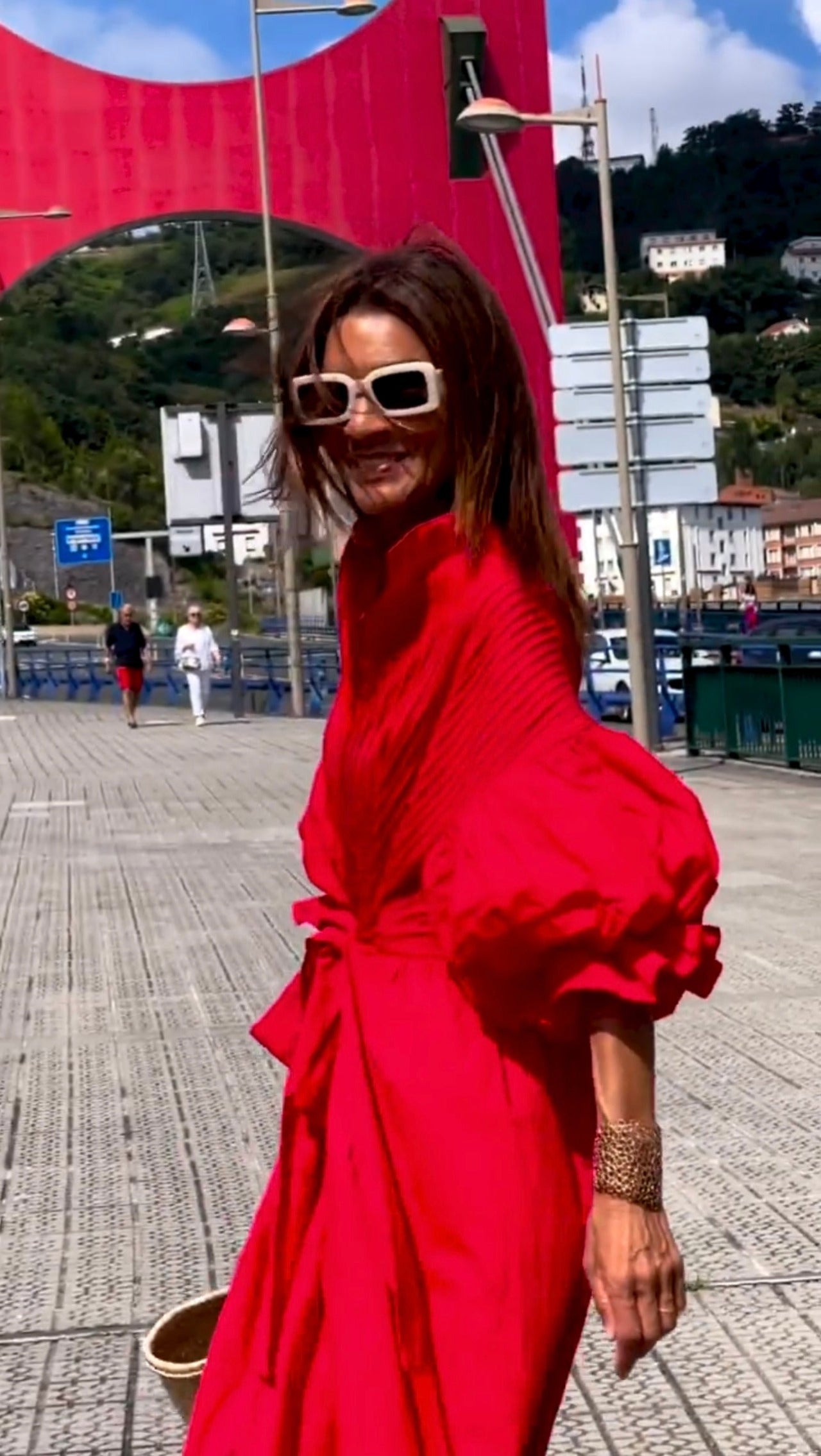 Collar Button Front Long Sleeve High Split Shirt Midi Dress
