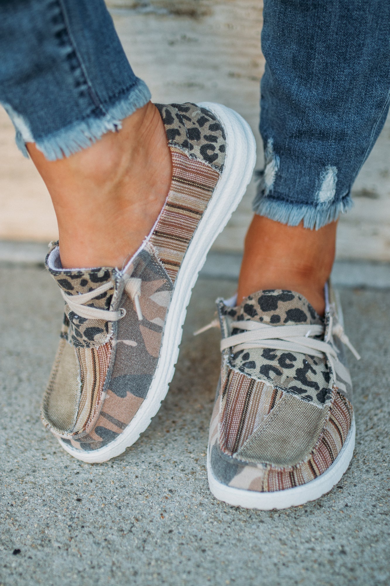 Anything But Basic Patchwork Boat Sneakers