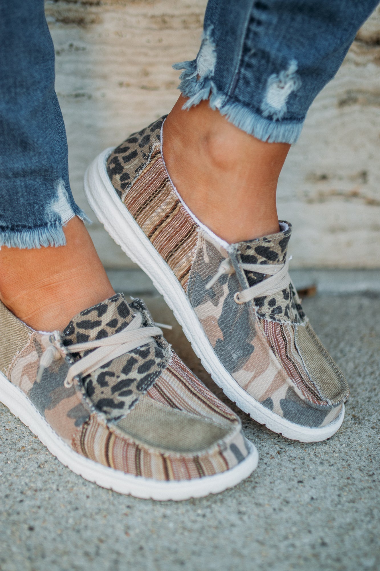 Anything But Basic Patchwork Boat Sneakers