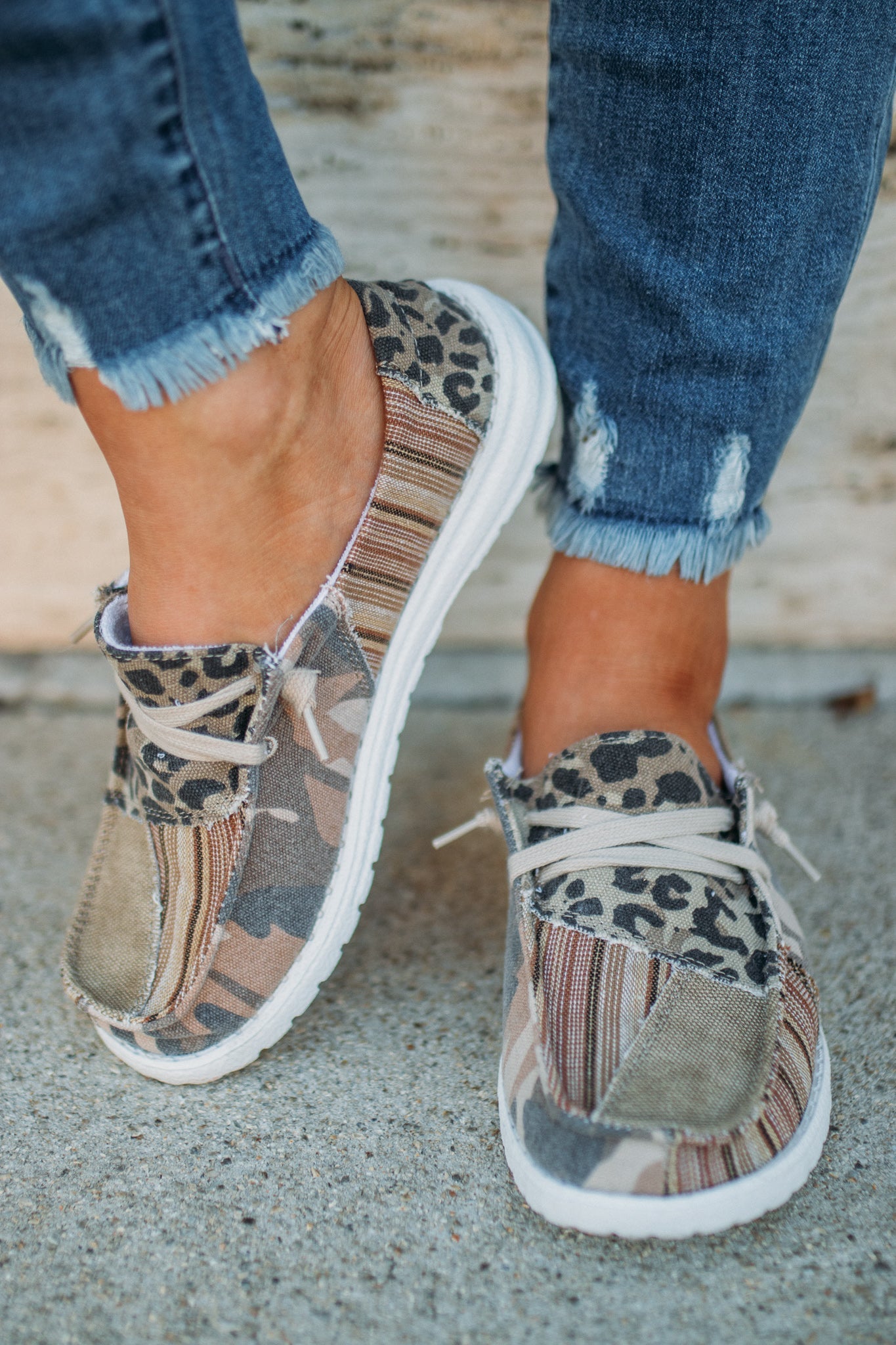 Anything But Basic Patchwork Boat Sneakers