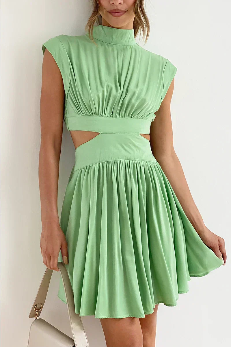 V-Neck A-Line Mini Dress