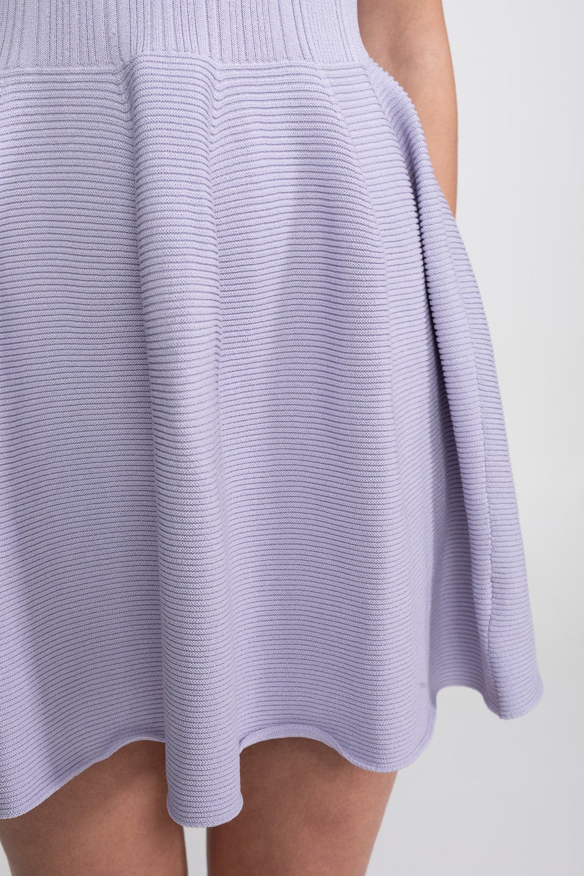 Ribbed Knit Polo Collar Short Sleeve Fit and Flare Mini Dress 7