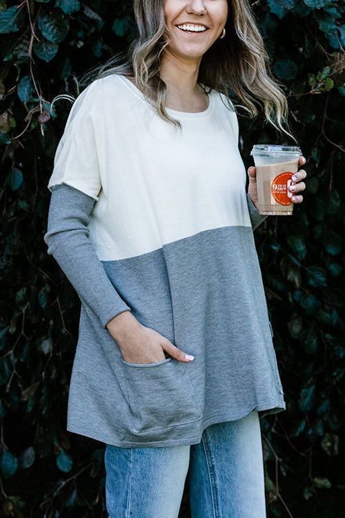 Get Comfortable Double Pocket Sweater