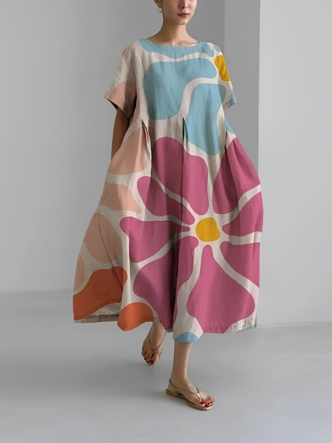 VALENTINA | Summer Floral Dress with Flattering Cut and Freedom of Movement F