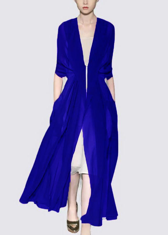 Chiffon Sheer Open Front Tie Waist Duster Slip Dress Two Piece Set