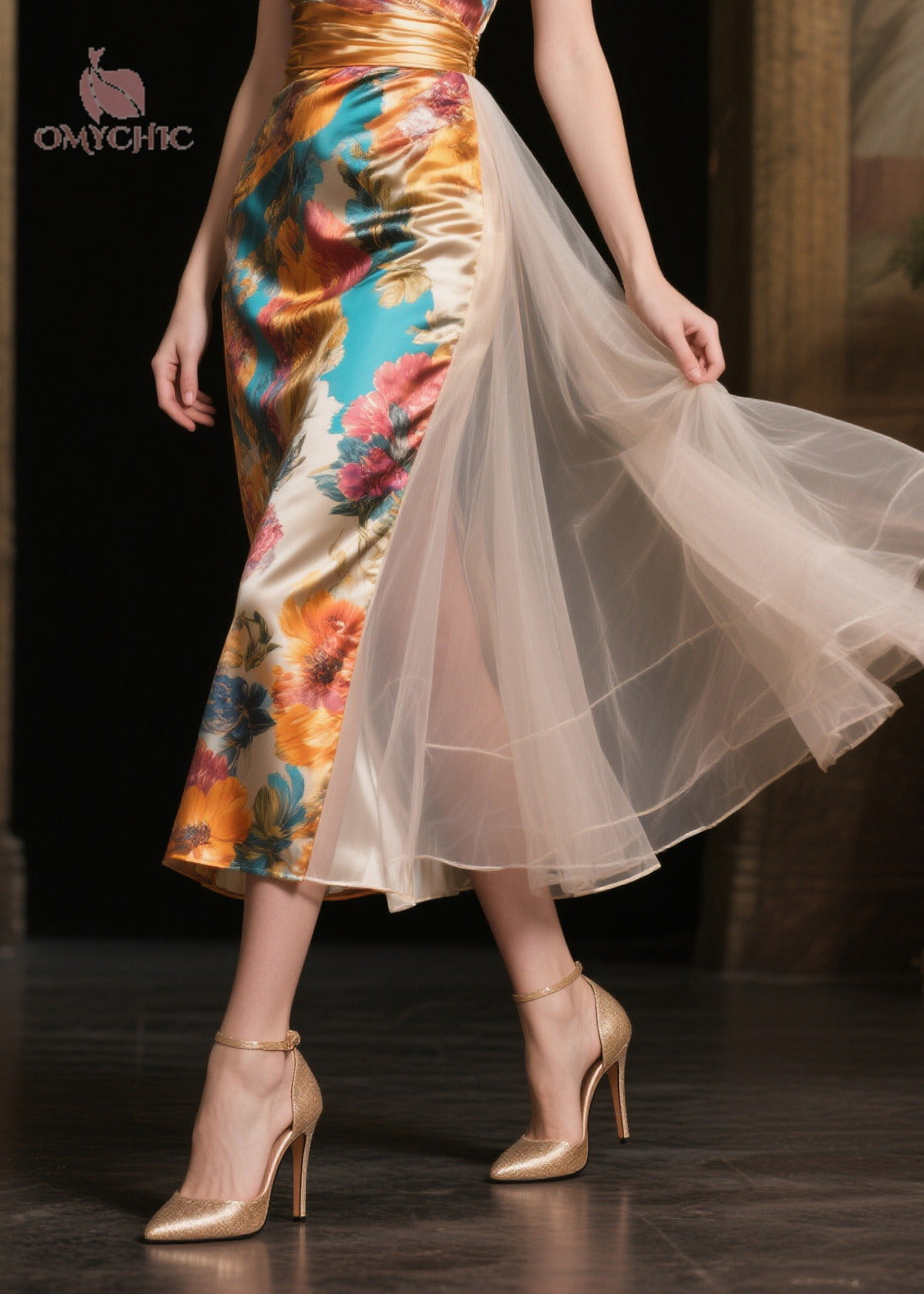 Italian One Shoulder Patchwork Tulle Vestidos Dresses Summer - View 4