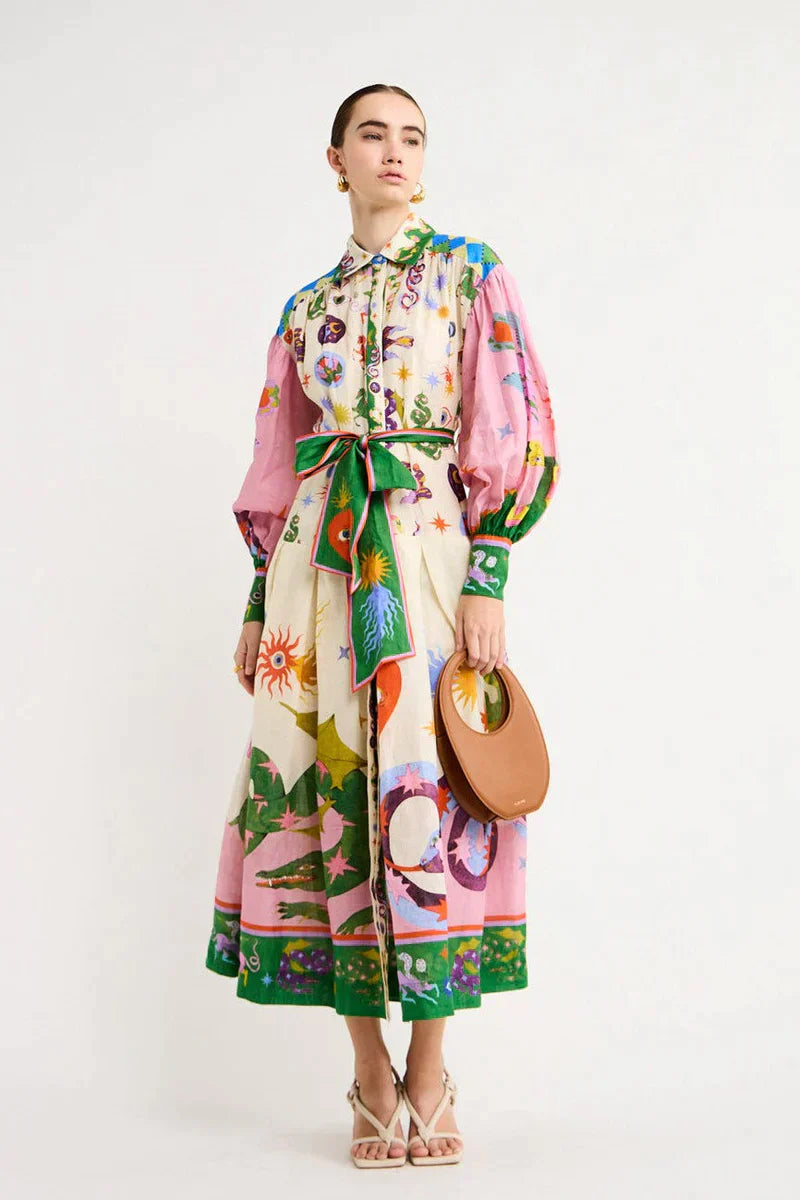 Dinora Printed Dress for Women Minimalist Chic Style