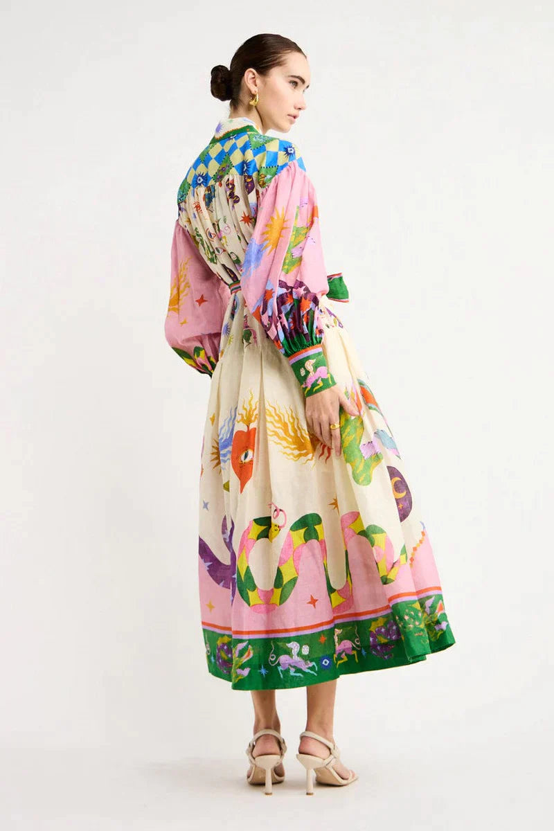 Dinora Printed Dress for Women Minimalist Chic Style