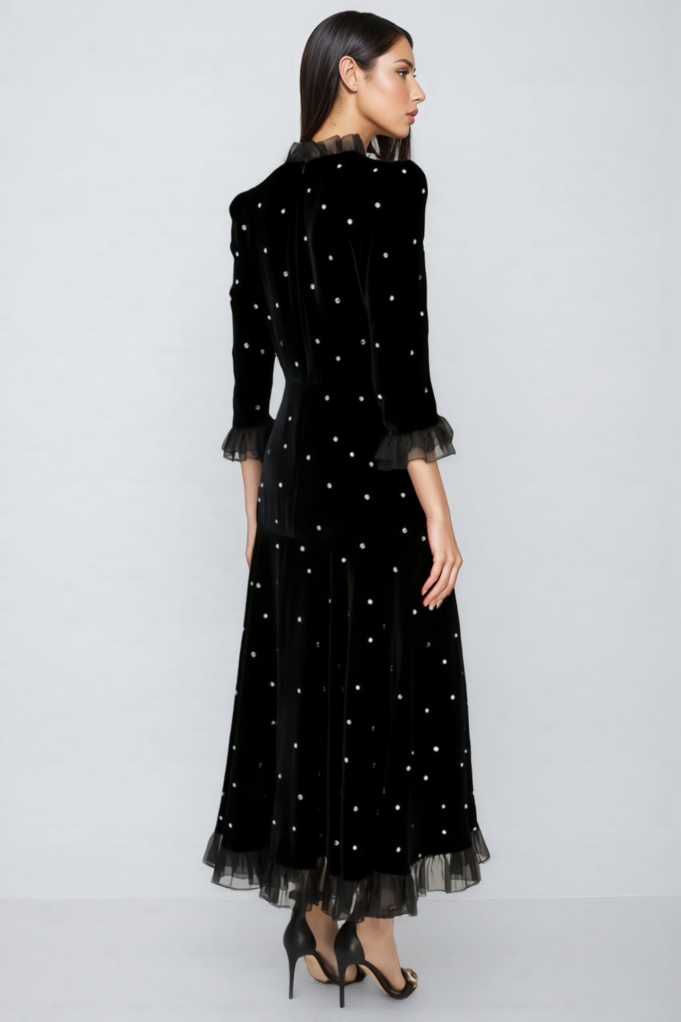 Koni Black Velvet Maxi Dress - View 2
