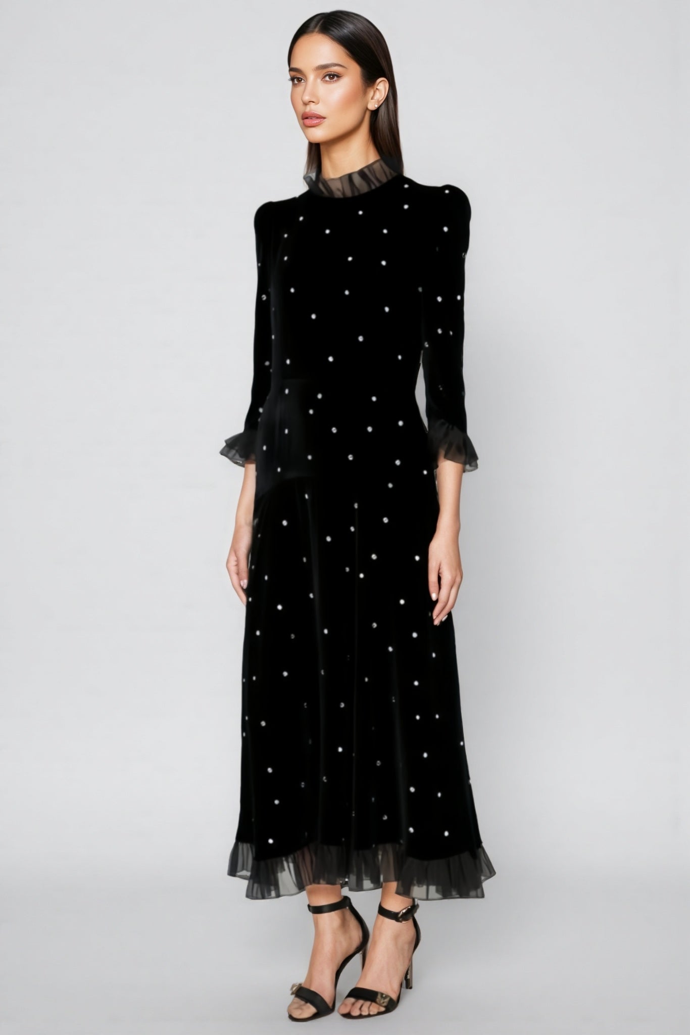 Koni Black Velvet Maxi Dress - View 3