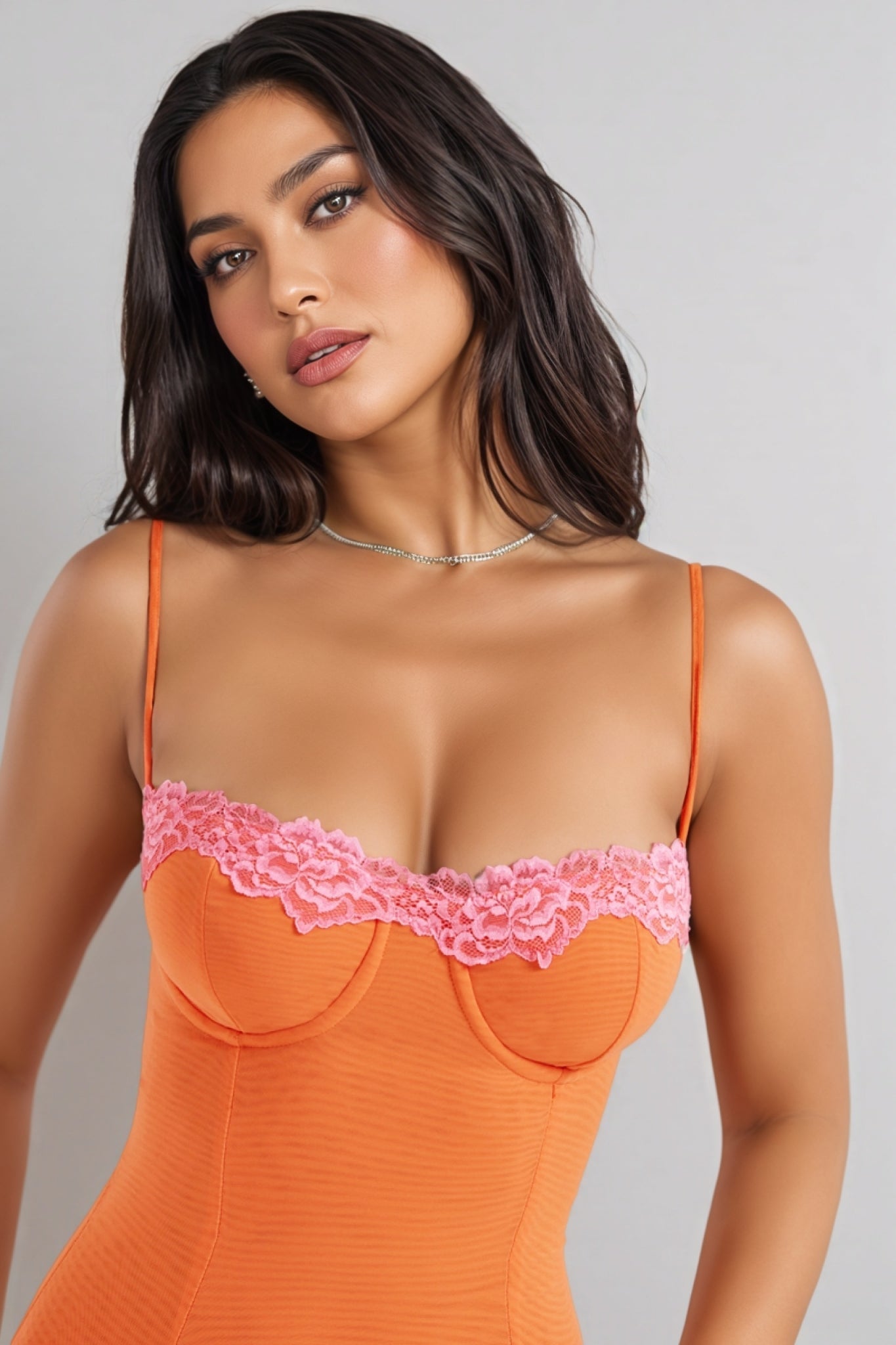 Thalassa Lace Trim Cami Midi Dress - View 3