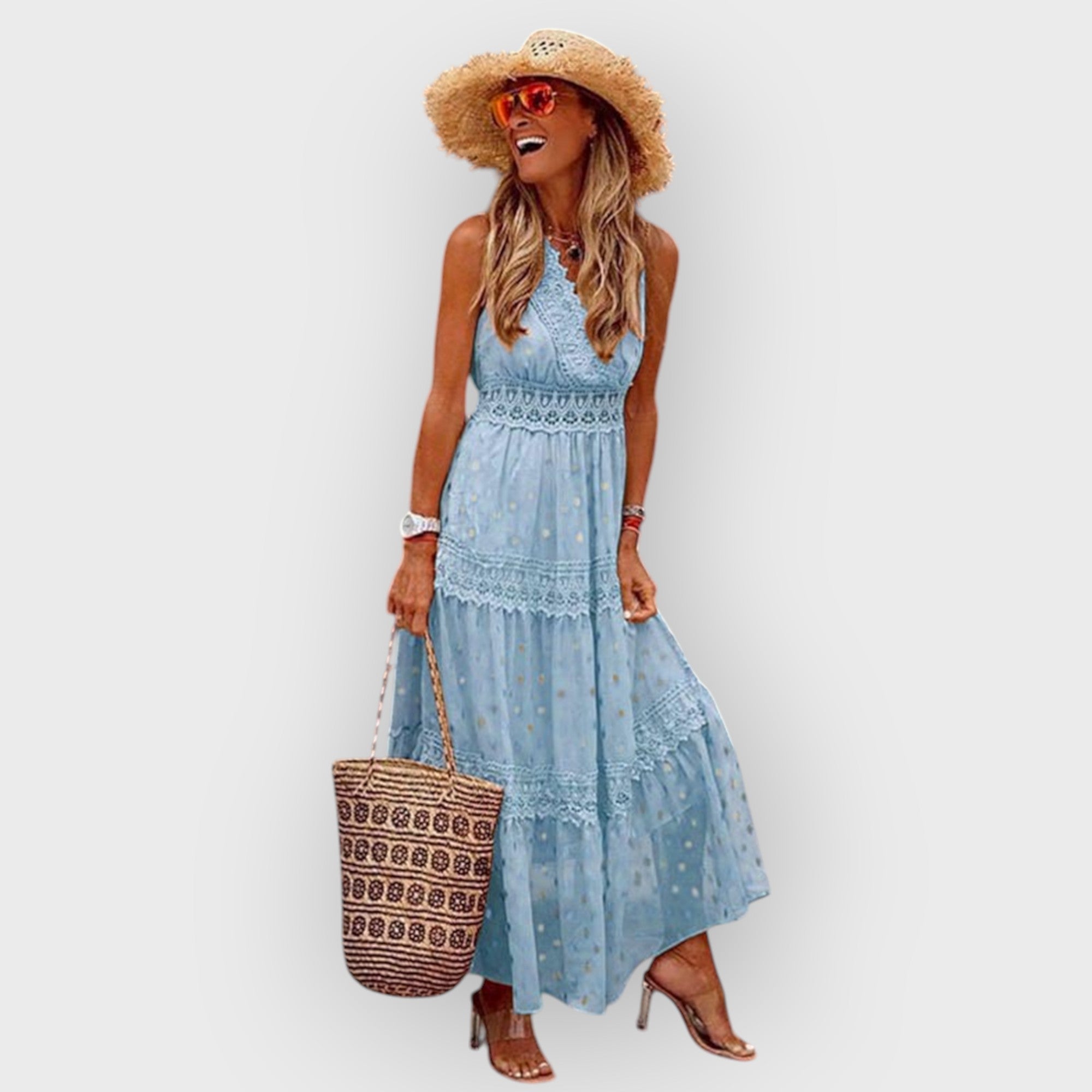 Alice | Summer Maxi Dress for Women Light Blue