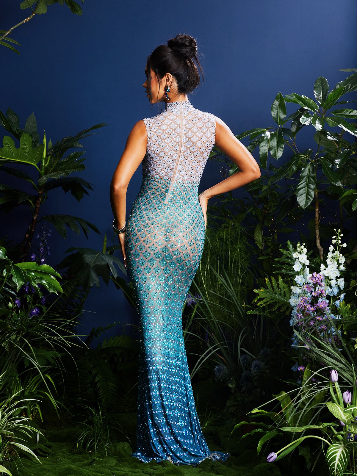 Seashell Rhinestone Maxi Dress - View 6