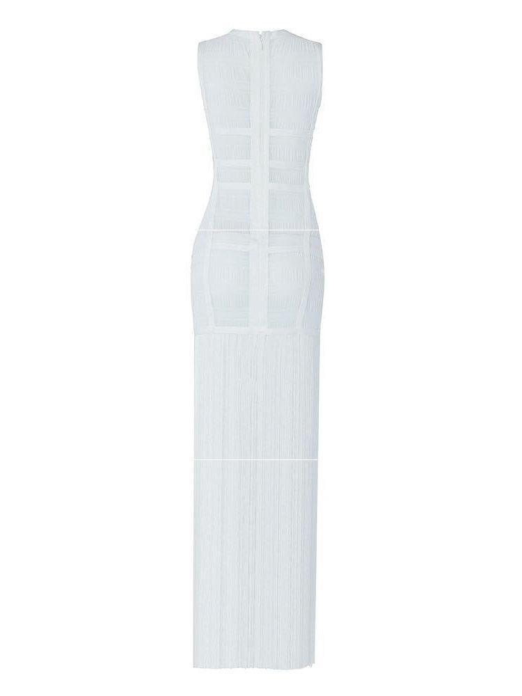 Julie Bustier Fringed Midi Dress - View 7
