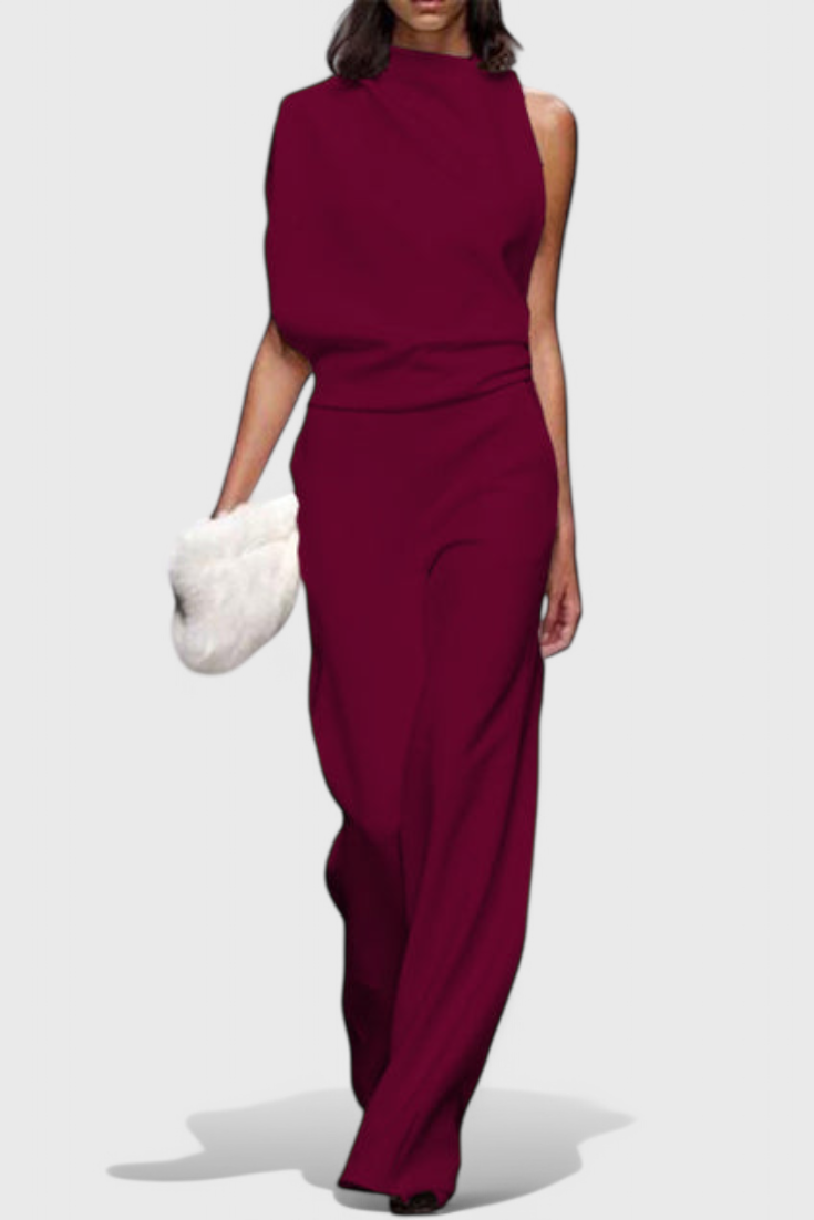 One Shoulder Wide Leg Jumpsuit