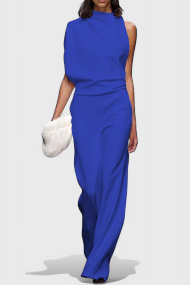 One Shoulder Wide Leg Jumpsuit