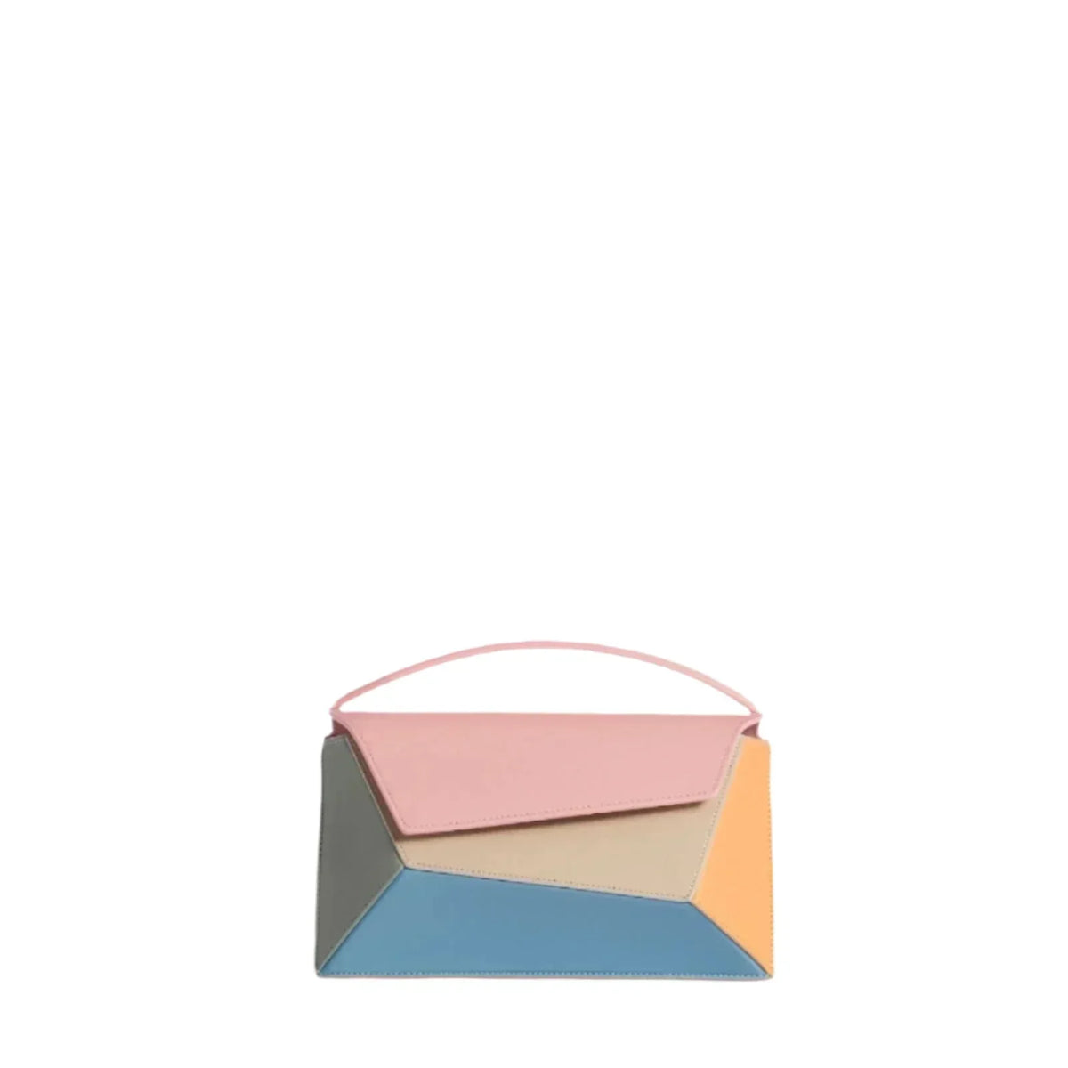 Color Block Top Handle Structured Shoulder Bag