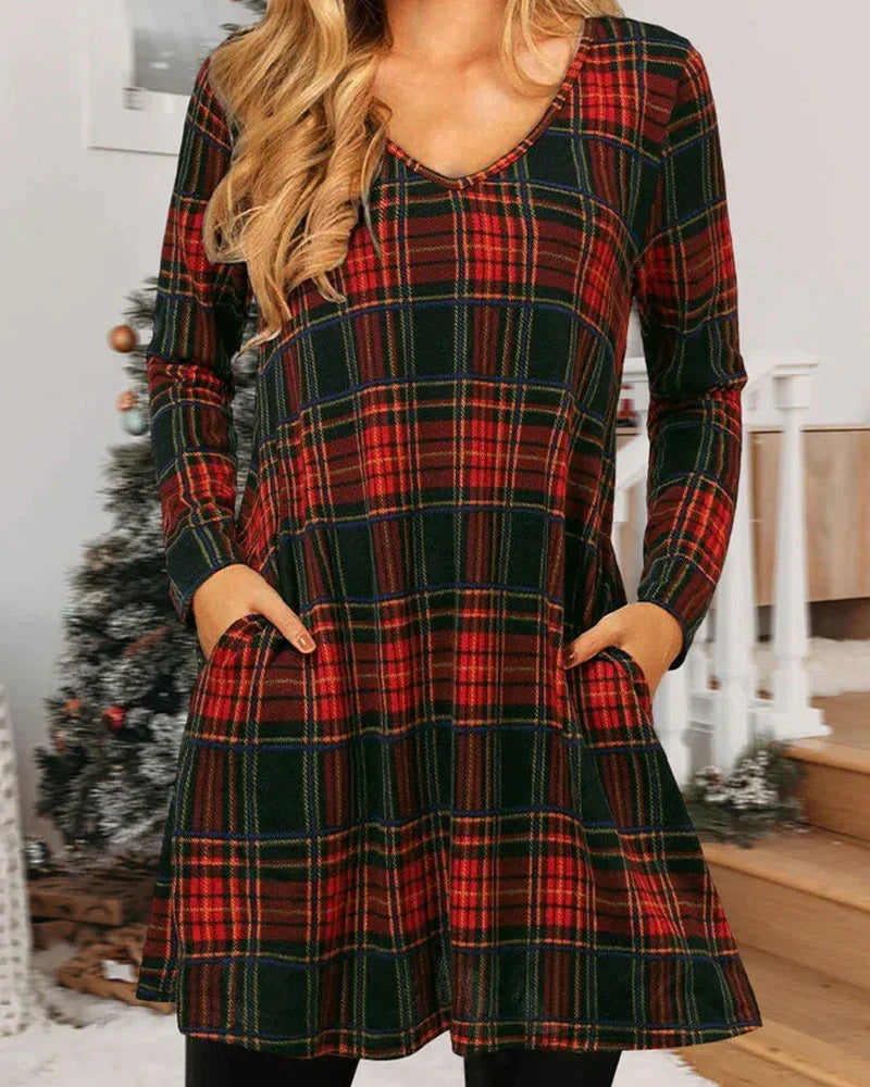 Aurora Aesthetic Checked Vintage Dress Designer Edit