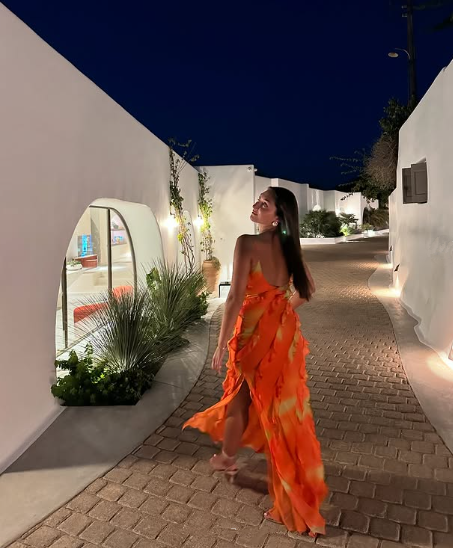 Sexy Straps Chiffon Long Tiered Slit Prom Dress Party Evening Dress cc1789