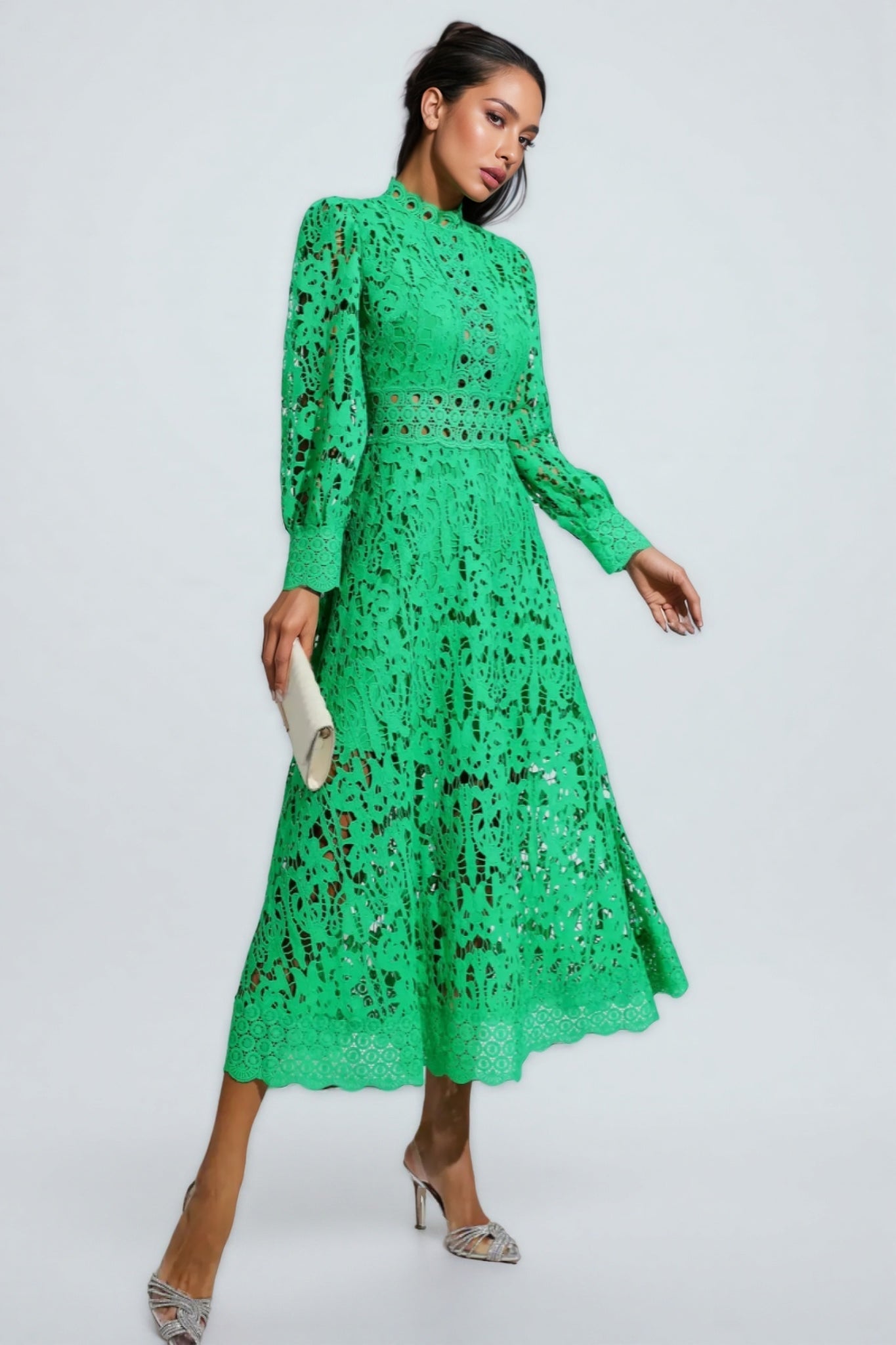 Keryn Green Lace Cutout Maxi Dress - View 2