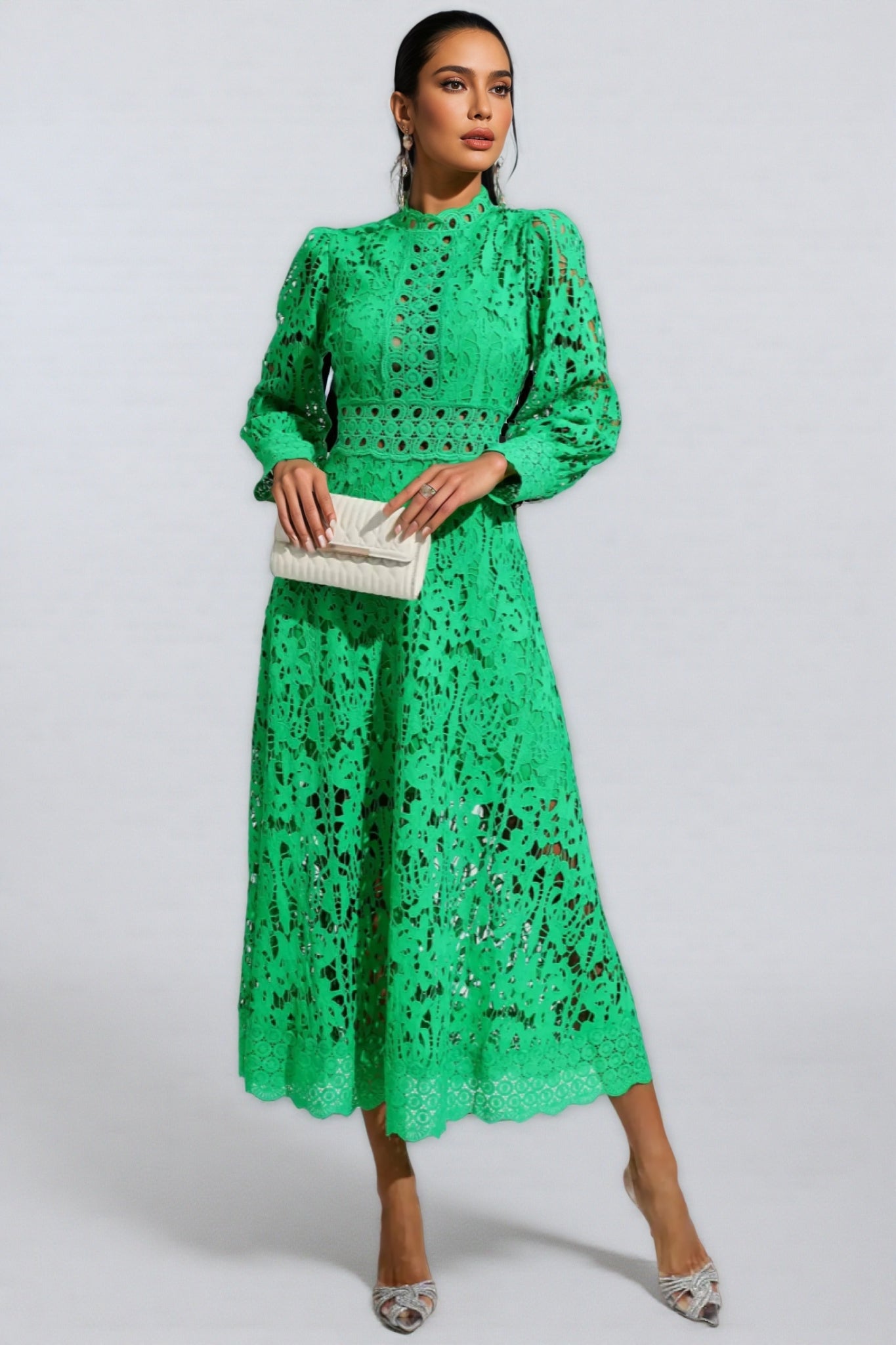 Keryn Green Lace Cutout Maxi Dress - View 5