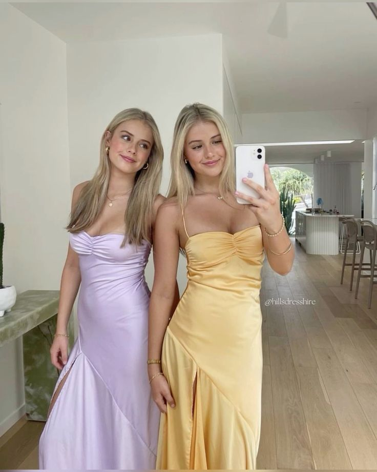 Sexy Spaghetti Straps Yellow Satin Slit Party Dress Evening Dress cc1836