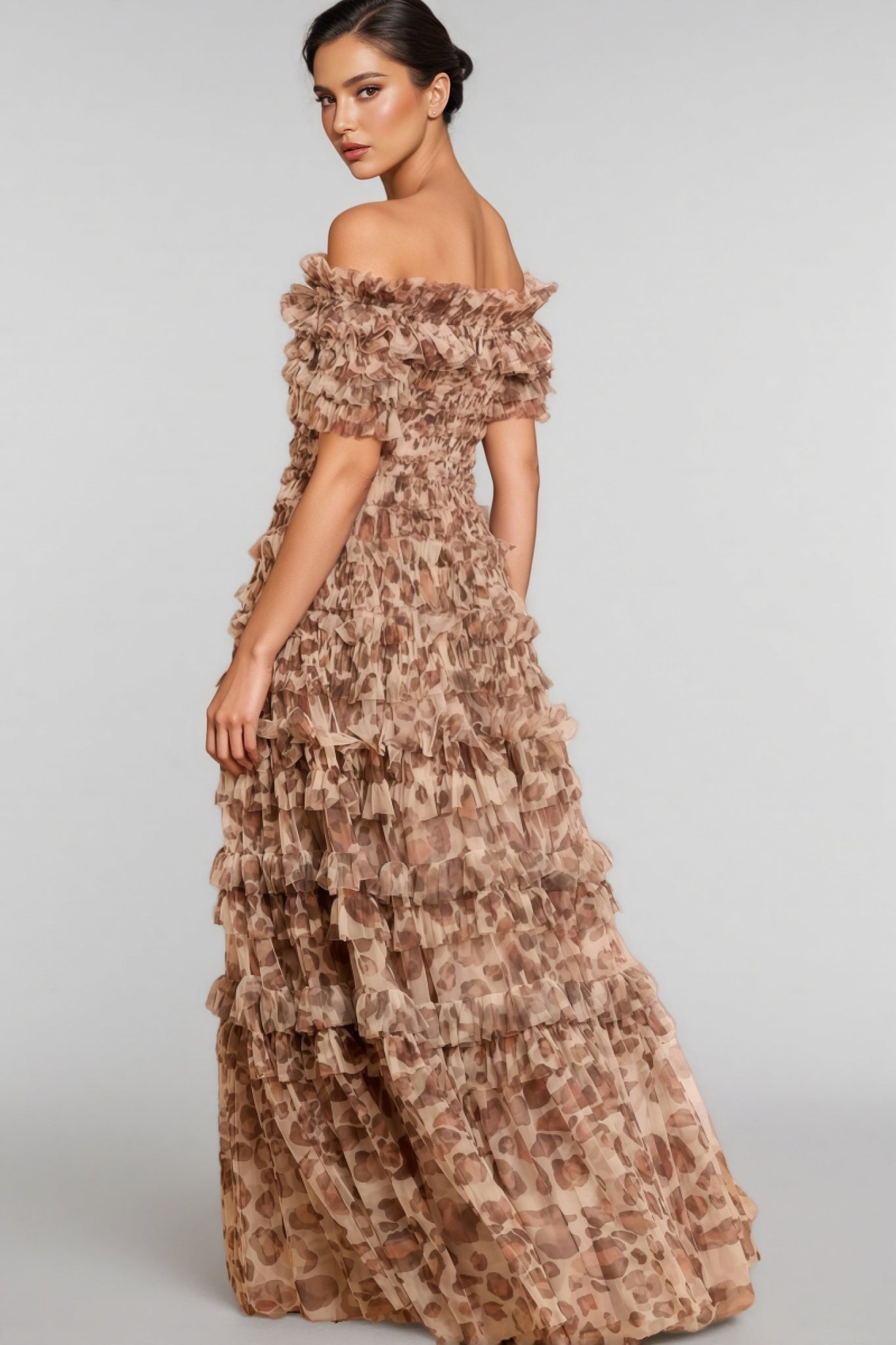 Aislinn One Neck Mesh Maxi Dress - View 2