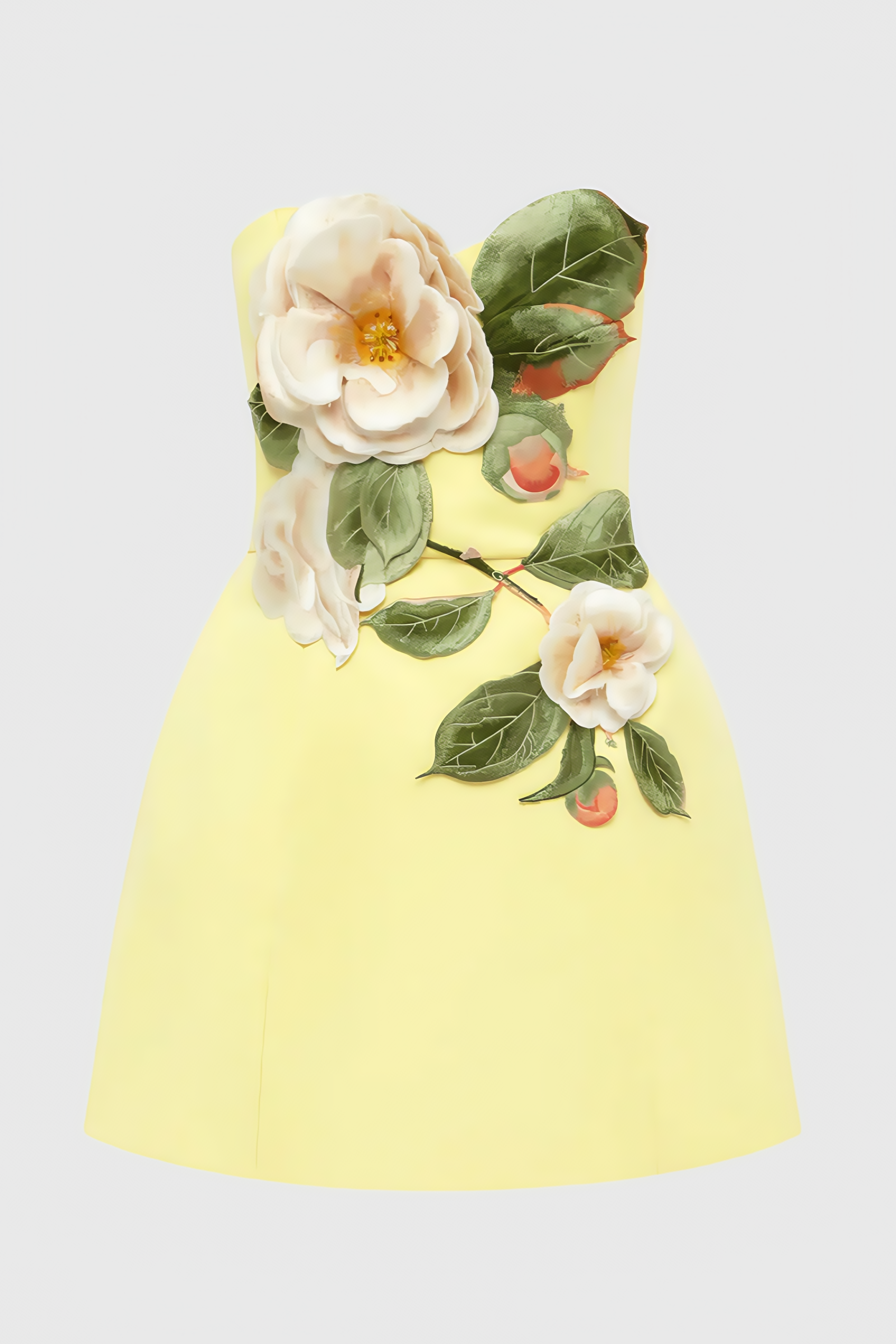 Floral Strapless A-Line Mini Dress