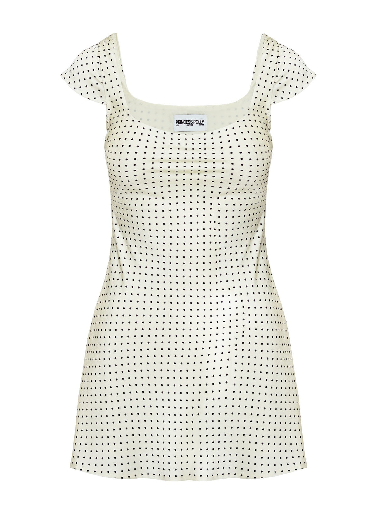 Polka Dot Scoop Neck Cap Sleeve Mini Dress 5