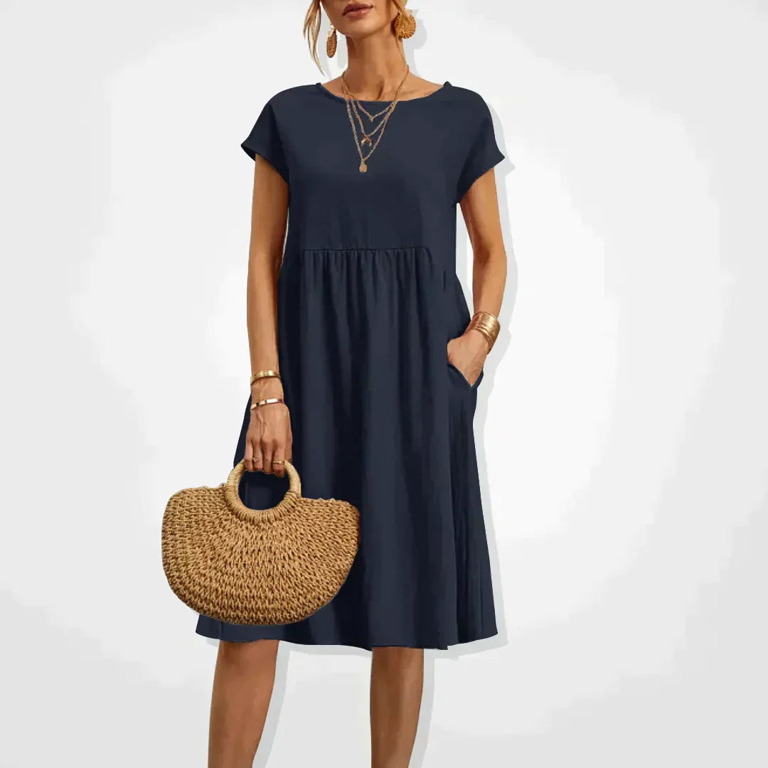 Hestia Comfortable Flowy Midi Dress for Women Comfortable Comfortable Fit