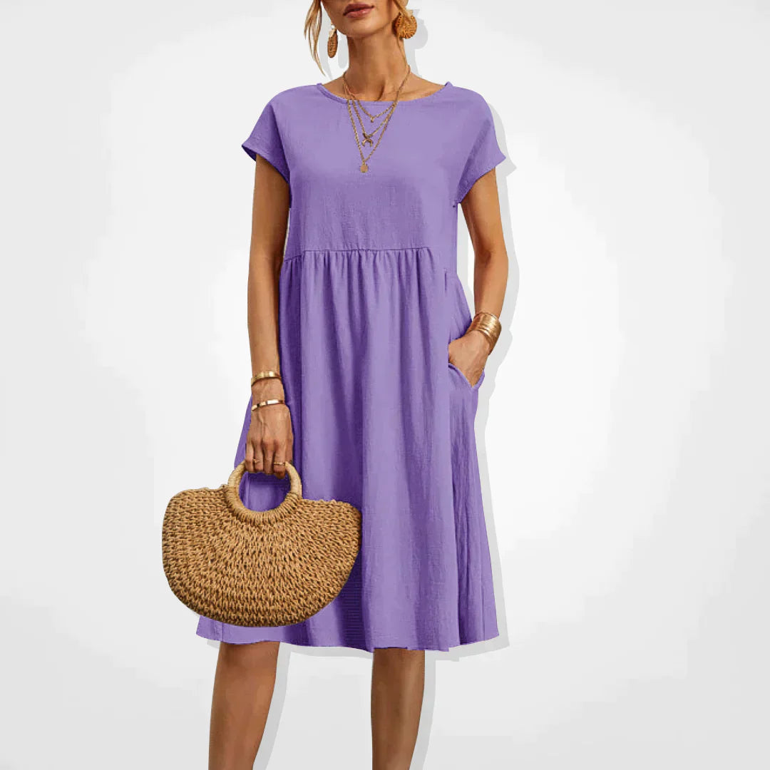 Hestia Comfortable Flowy Midi Dress for Women Comfortable Comfortable Fit