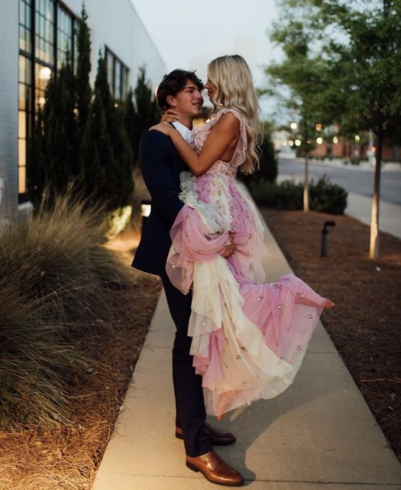 Sweet Princess Long Prom Dress Layered Tulle Ball Gown Evening Dresses cc1971