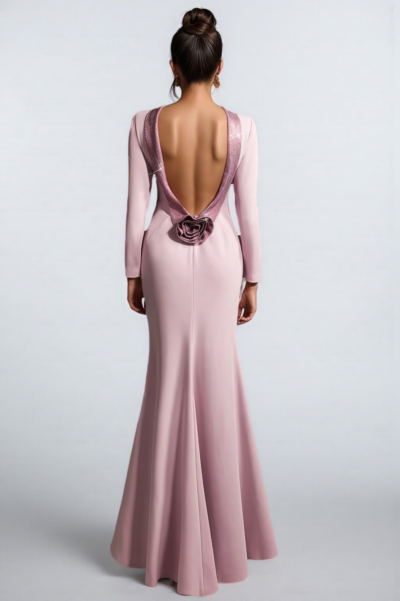 Taryke Backless Rhinestone Flower Maxi Dress - View 5