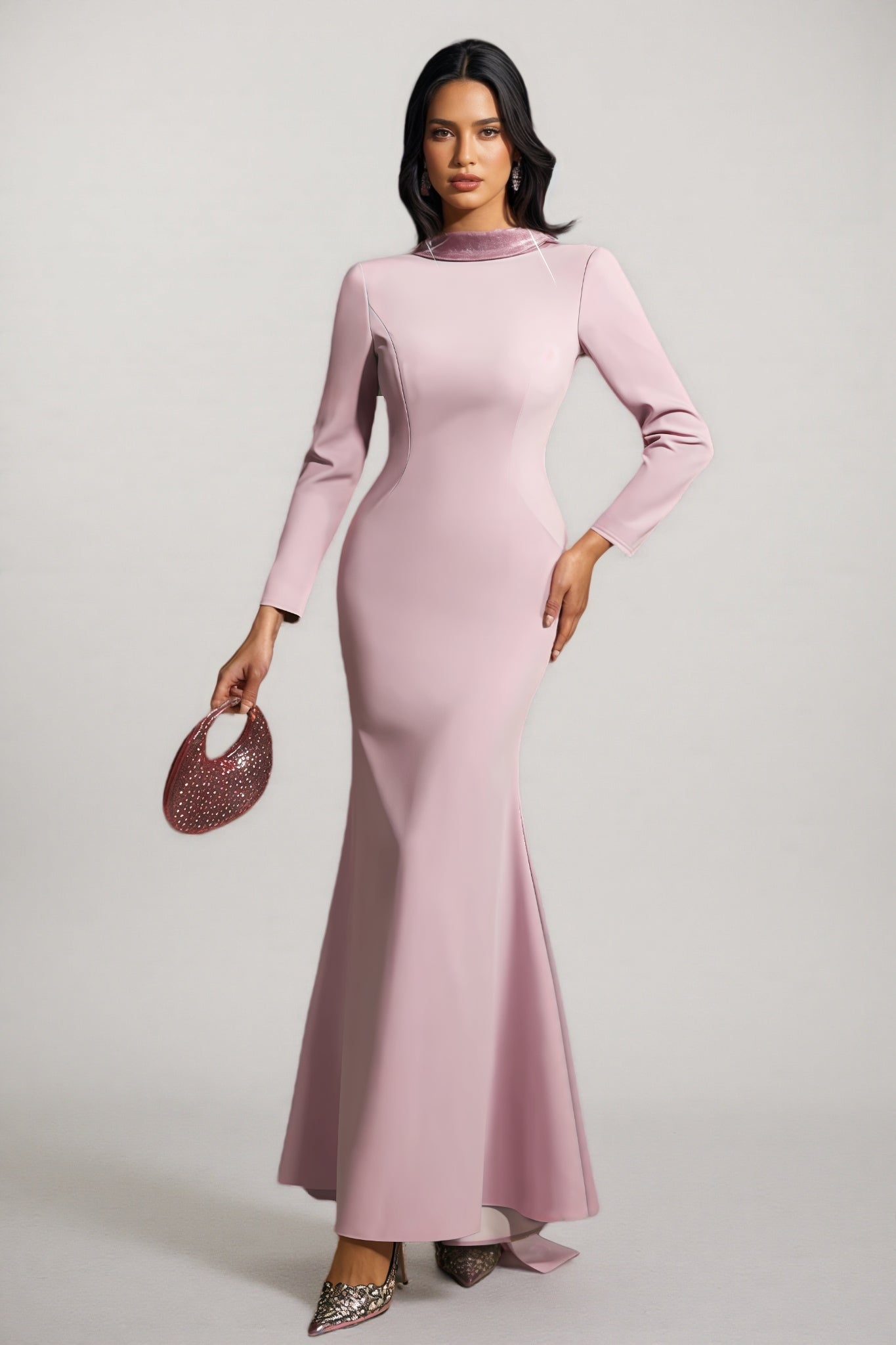 Taryke Backless Rhinestone Flower Maxi Dress - View 4