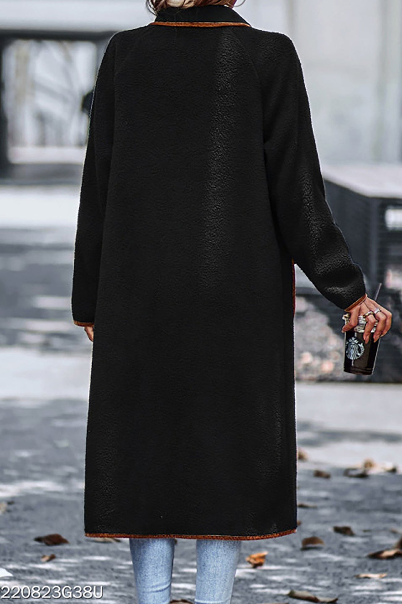 Plush Cardigan With Lapel Pocket