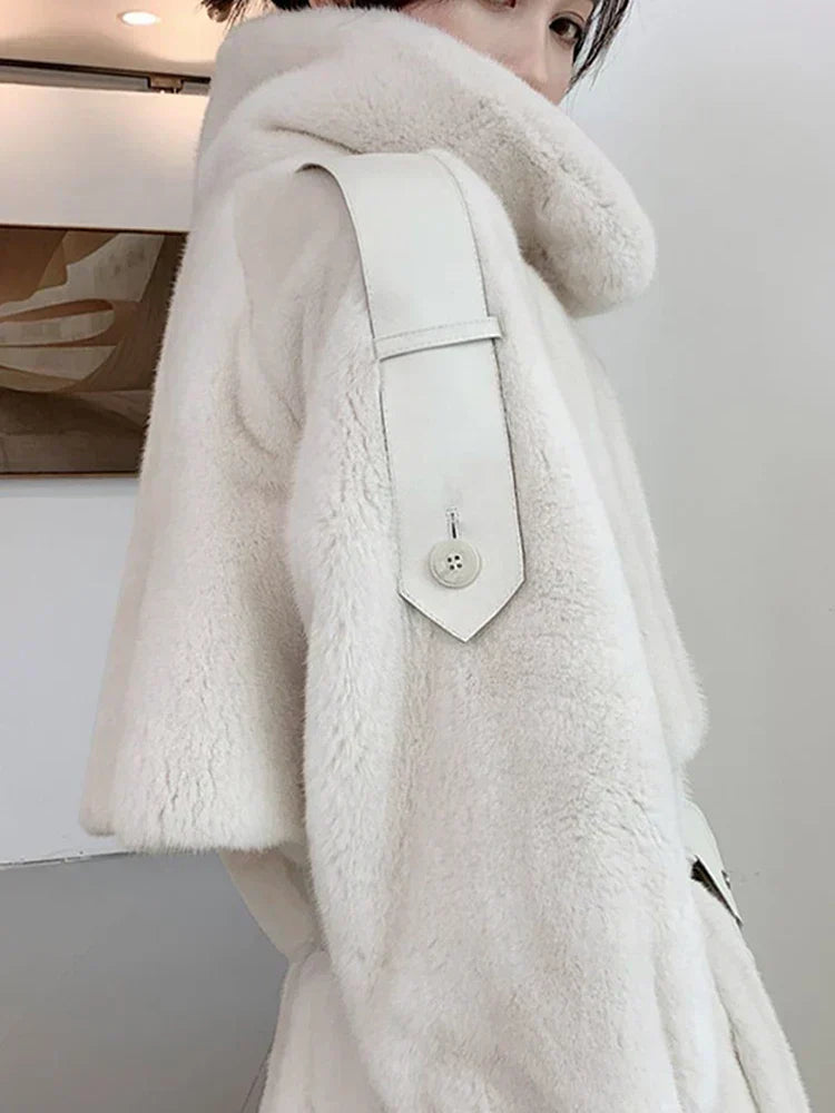 Faux Mink Fur Thick Overcoat